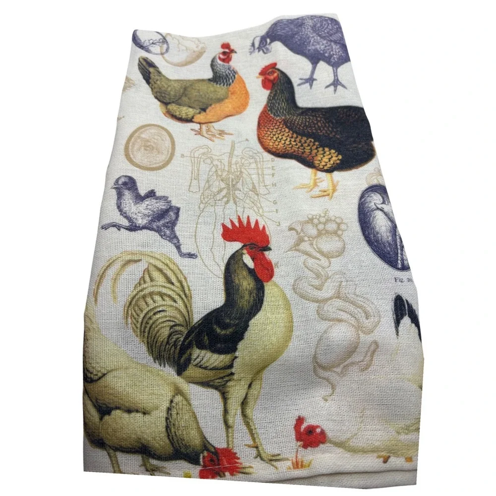 Cognitive Surplus 100% Cotton Tea‎ Towel Rooster Chicken Farmhouse Kitchen Decor